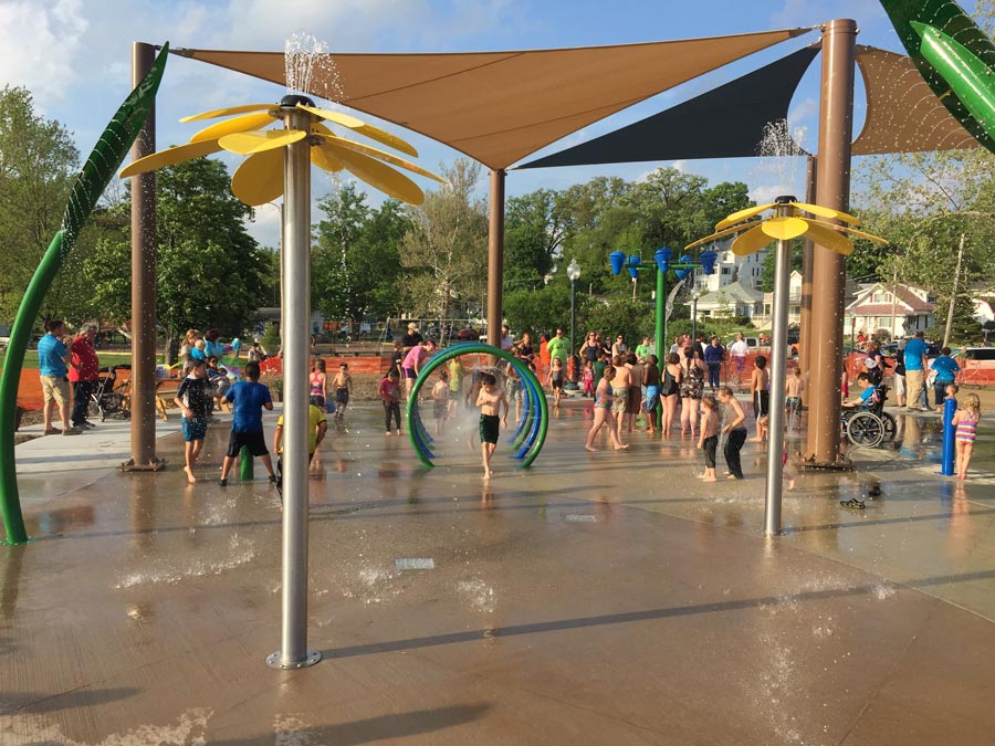 Our commercial construction division, Premier Aquatic Construction, was sub-contracted by Michiana Contracting to oversee the installation of the splash pad portion of the overall project including; spray features,  recirculation equipment, and a 2,000 gallon reservoir tank.