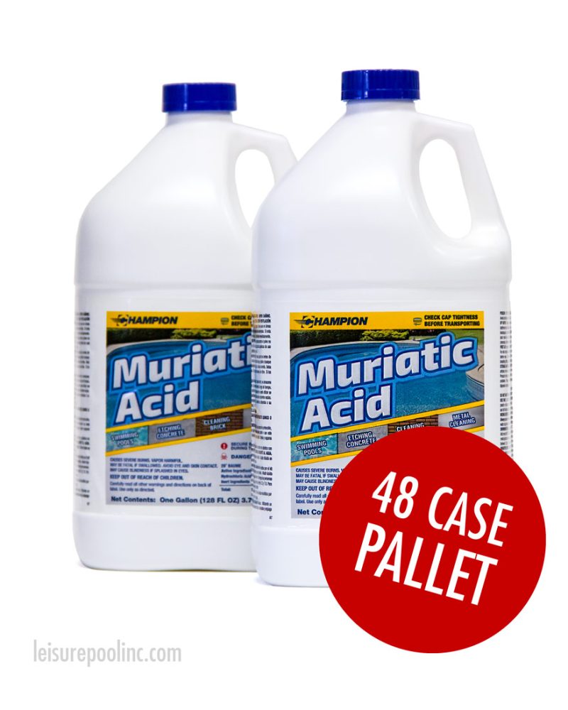 Muratic/Hydrochloric Acid by Champion - For Sale from Leisure Pool & Spa Supply - Commercial Grade Muriatic Acid - Bulk Commercial Pallet