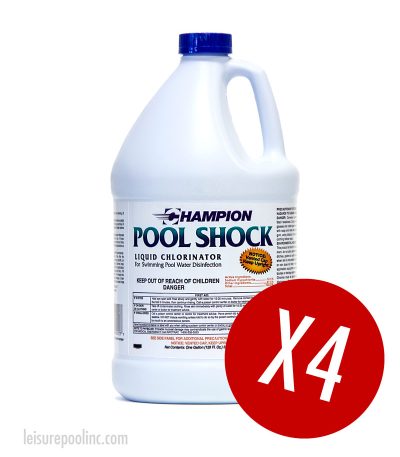 Liquid Chlorine - Sodium Hypochlorite by Champion - Commercial Grade Shock from Leisure Pool & Spa Supply, Inc. - NSF/ANSI 60